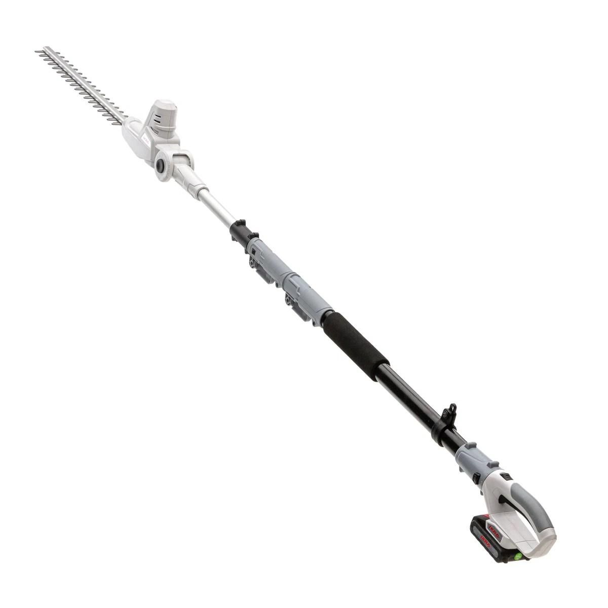 Ikra Taille haie sur perche téléscopique 20V - Coupe longueur 40 cm - Batterie lithium 2.0Ah Chargeur 20V - IKRA