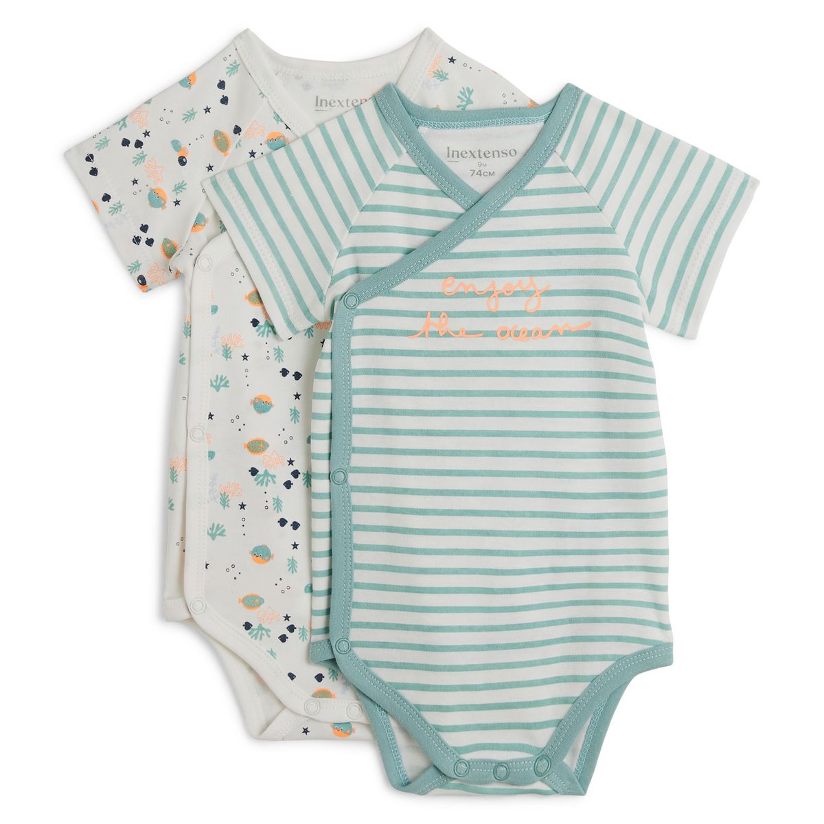 INEXTENSO Lot de 2 body manches courtes bébé  