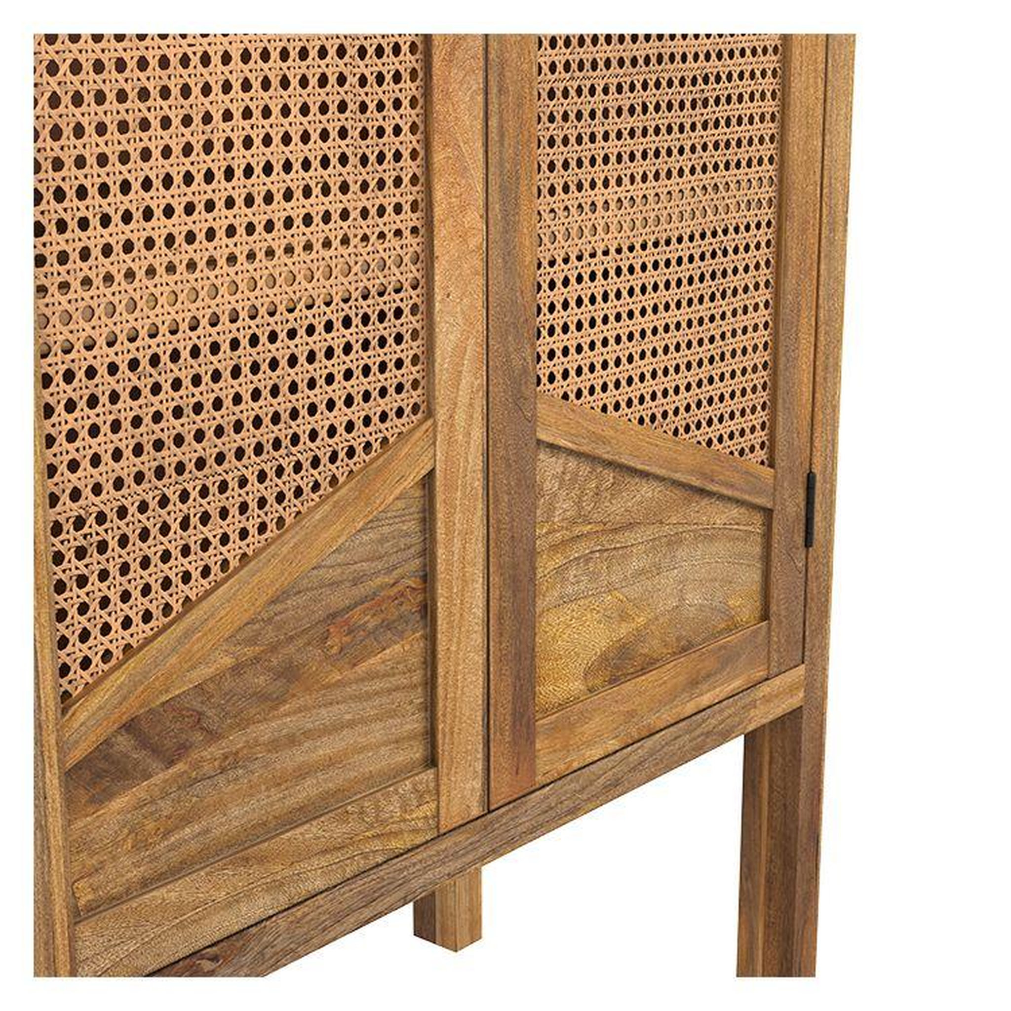 Voir la diapositive 6 : MAISON PAVANE Armoire en cannage et bois de manguier et cannage-Tiki