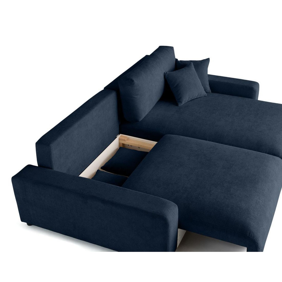 LISA DESIGN Pivoine - canapé d'angle réversible - 4 places - convertible avec coffre - en velours texturé