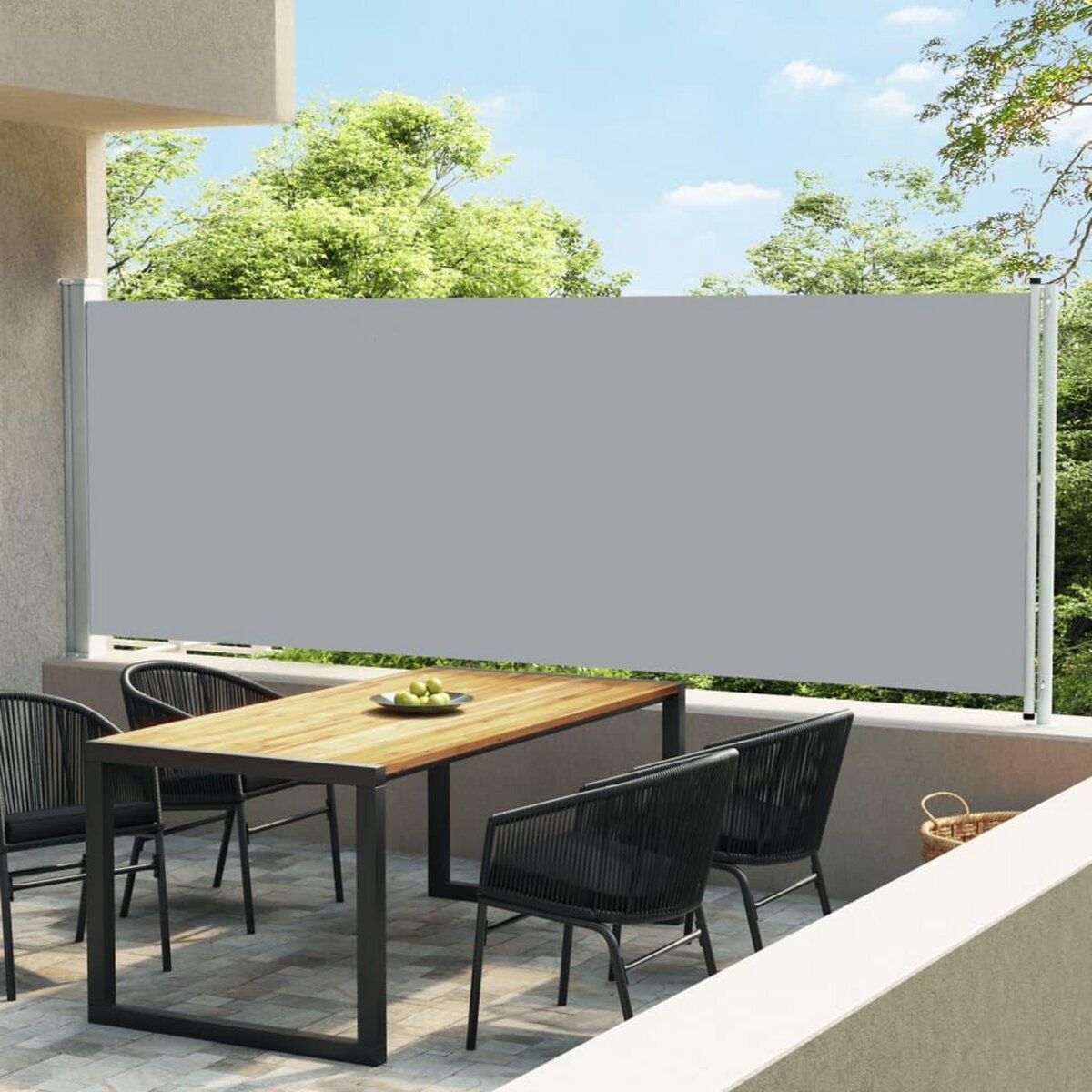 VIDAXL Auvent lateral retractable de patio 160x600 cm Gris