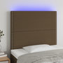 Voir la diapositive 1 : VIDAXL Tete de lit a LED Marron fonce 90x5x118/128 cm Tissu