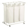 Voir la diapositive 1 : FIVE Panier à Linge 3 bacs  Linea  79cm Beige