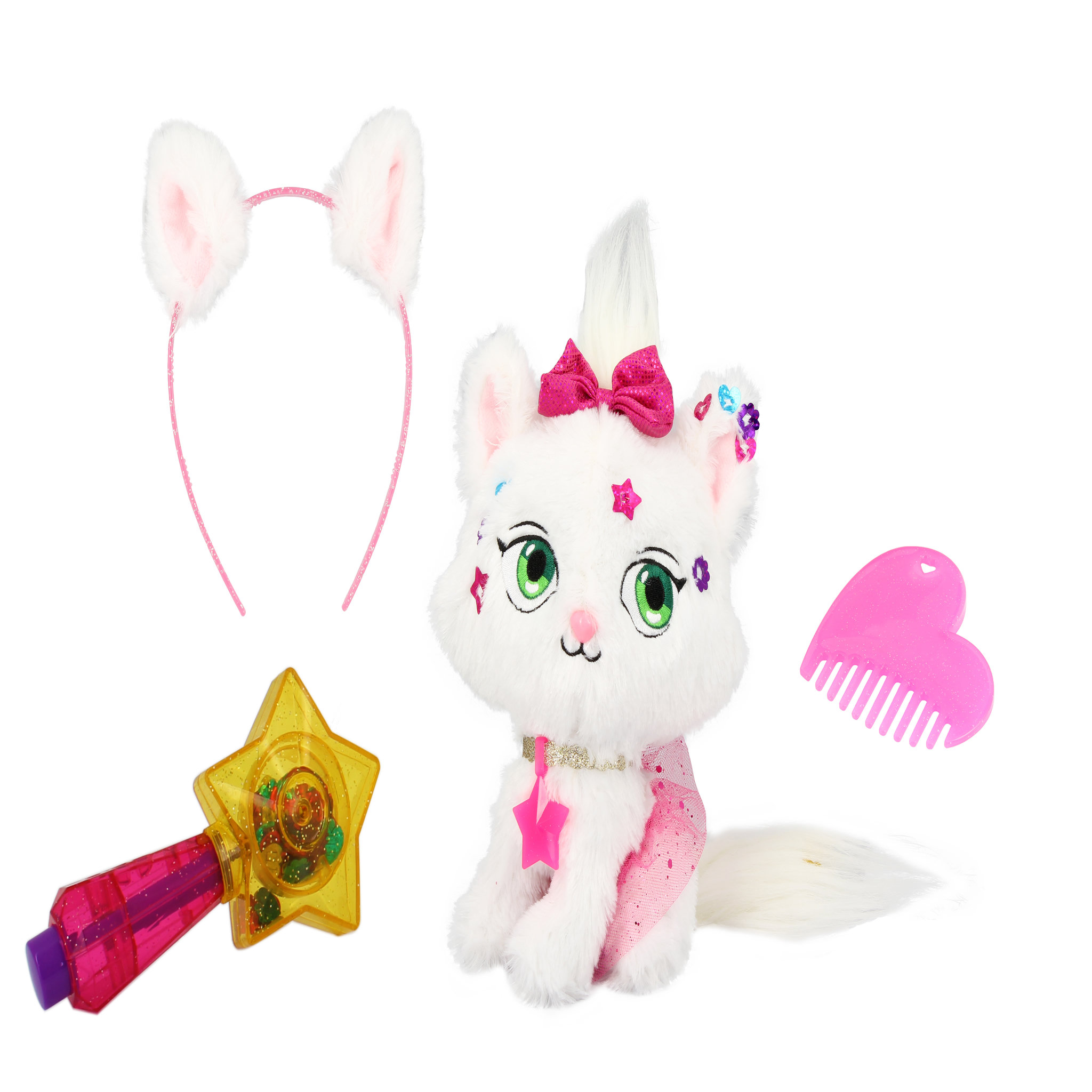Voir la diapositive 1 : TALDEC Shimmer stars - Peluche chat à personnaliser