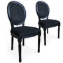 Voir la diapositive 1 : Paris Prix Lot de 2 Chaises Médaillon Velours  Versailles  96cm Noir