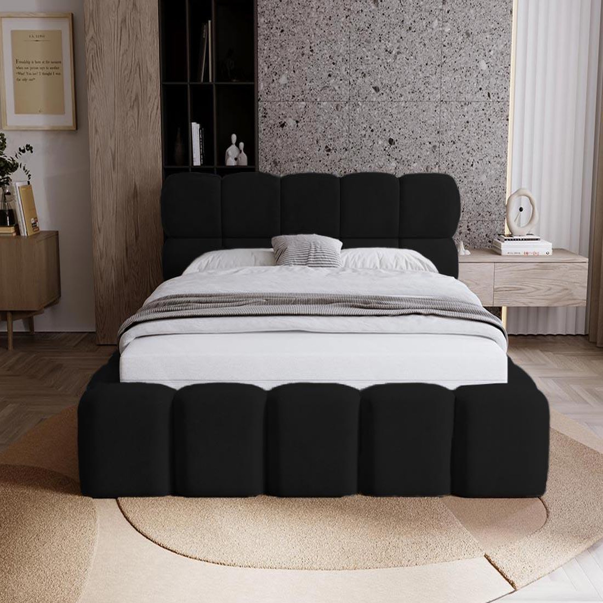 Voir la diapositive 5 : BEST MOBILIER Mariposa - lit coffre - 140x200 cm - sommier inclus - en velours