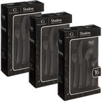 TOILINUX Lot de 3 Ménagères Shadow en Acier Inoxydable - 48 Couverts - Noir