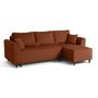 Voir la diapositive 2 : BEST MOBILIER Saphir - canapé d'angle réversible 4 places - convertible avec coffre - en velours côtelé