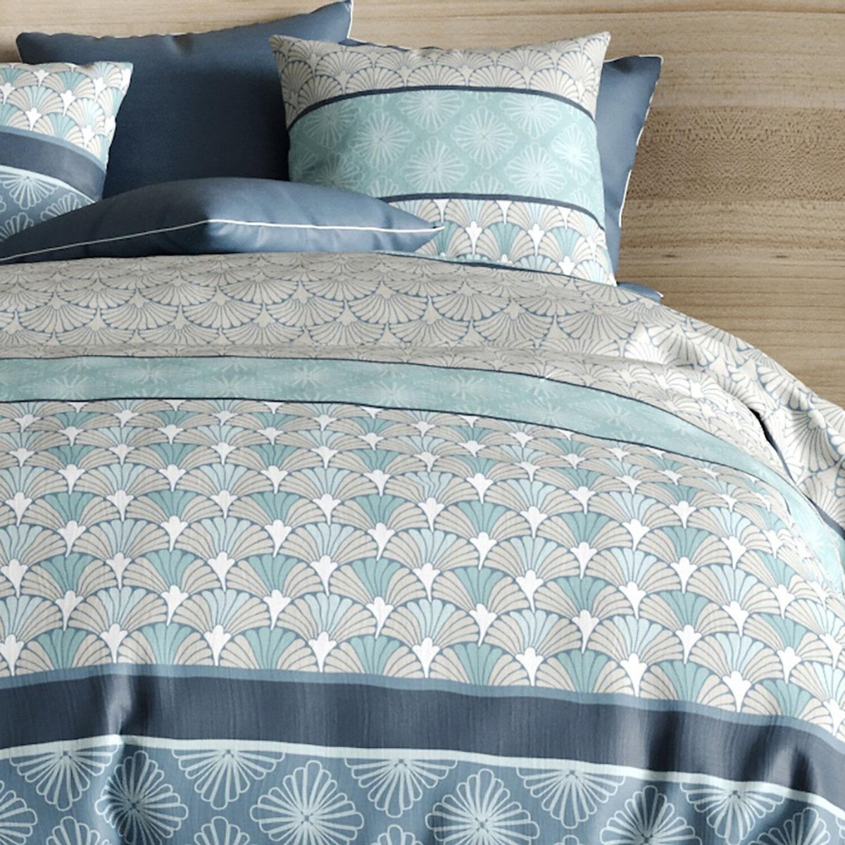 ATELIER DU COTON Parure housse de couette 3pcs 100% coton 57fils -zircon
