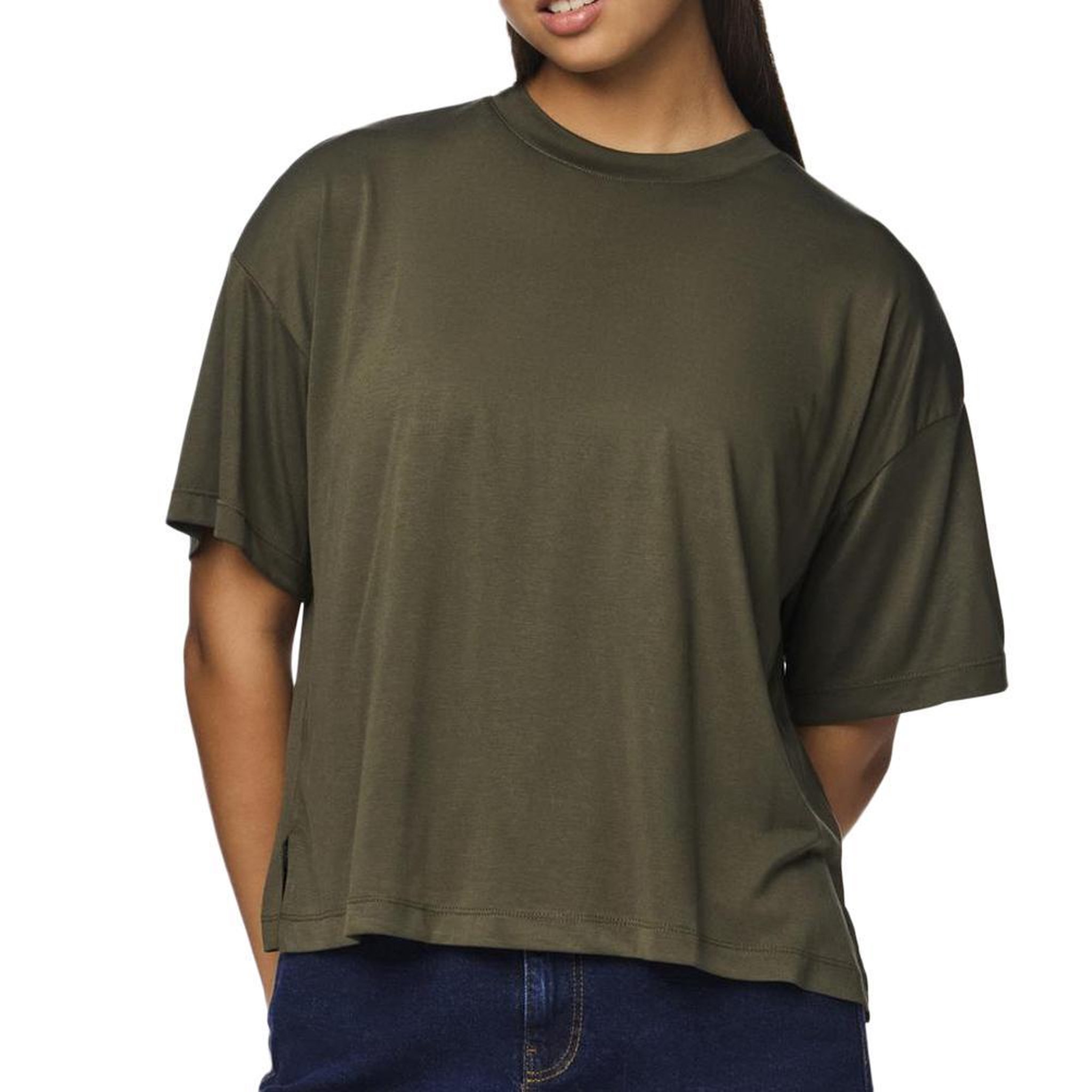 Pieces T-Shirt Kaki Femme Pieces Nora. Coloris disponibles : Vert
