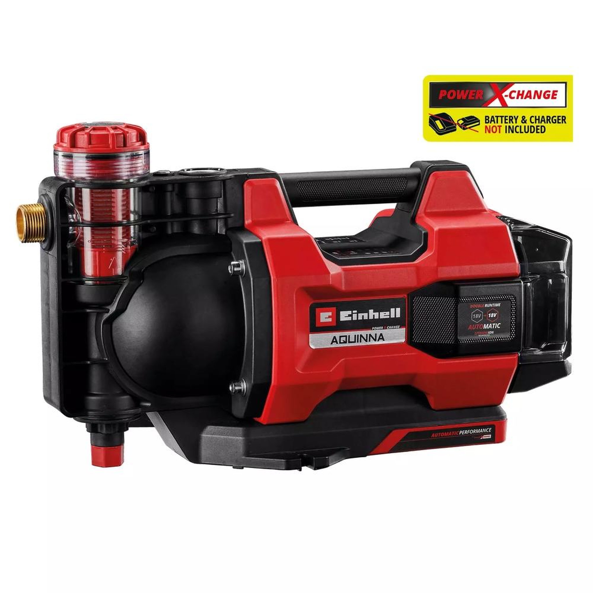 Einhell Pompe jardin auto. AQUINNA 18/30 F LED - 18V - 3000L/h - 2,8 bars - mode BOOST/ECO - sans batterie