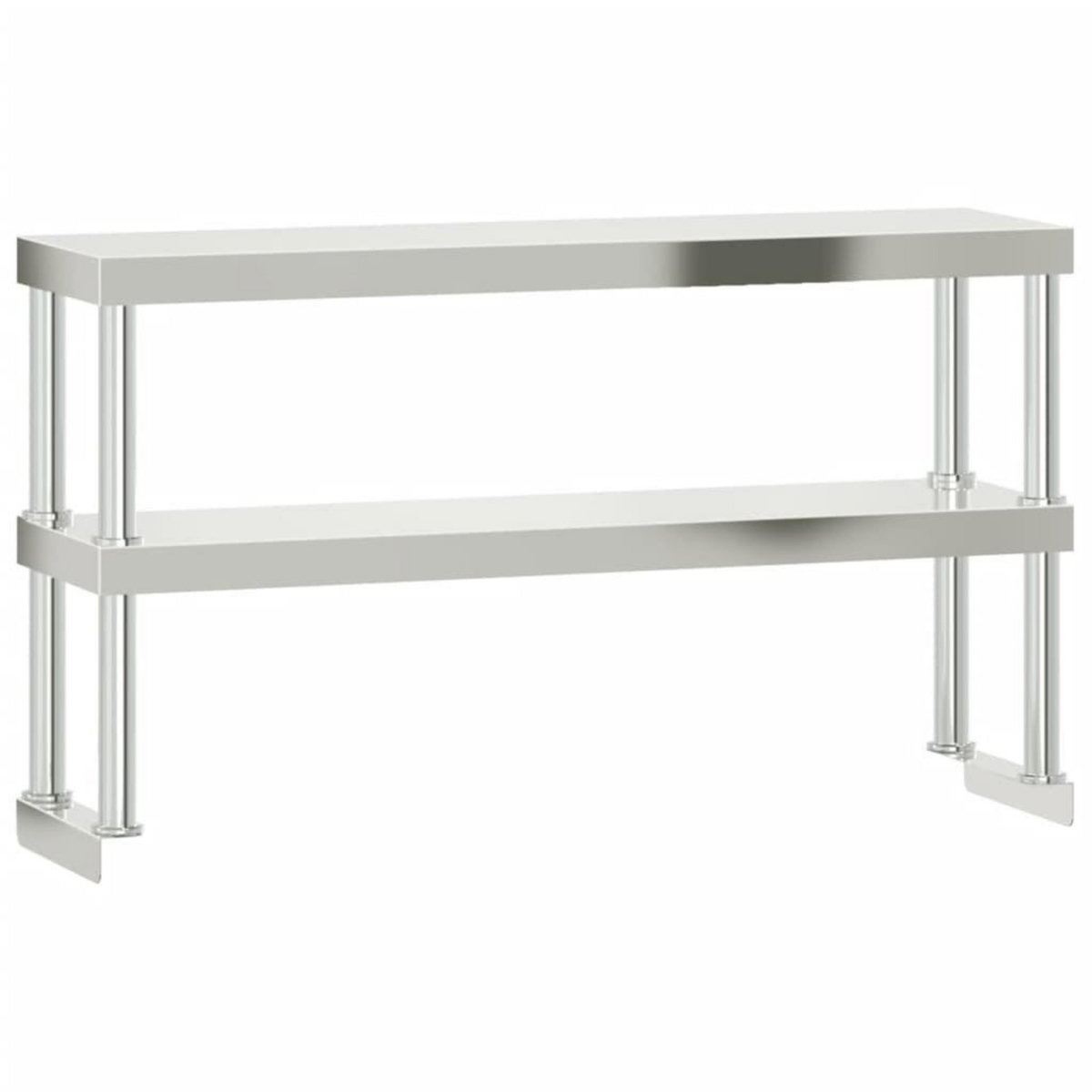 VIDAXL Table de travail de cuisine avec etagere 110x55x150 cm inox