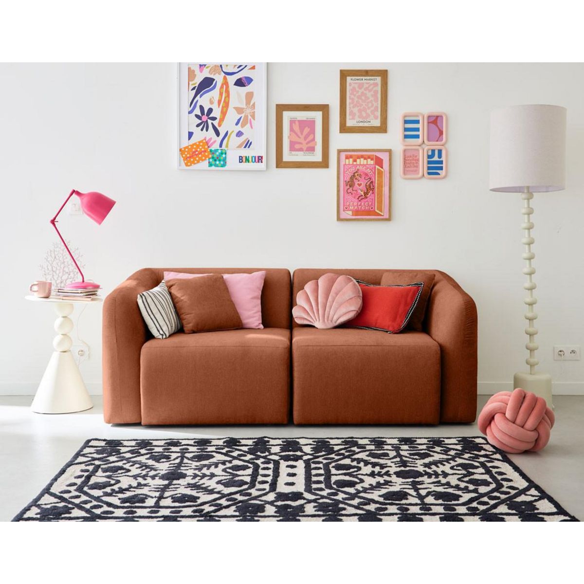 LISA DESIGN Ikare - module d'assise d'angle droit - en tissu