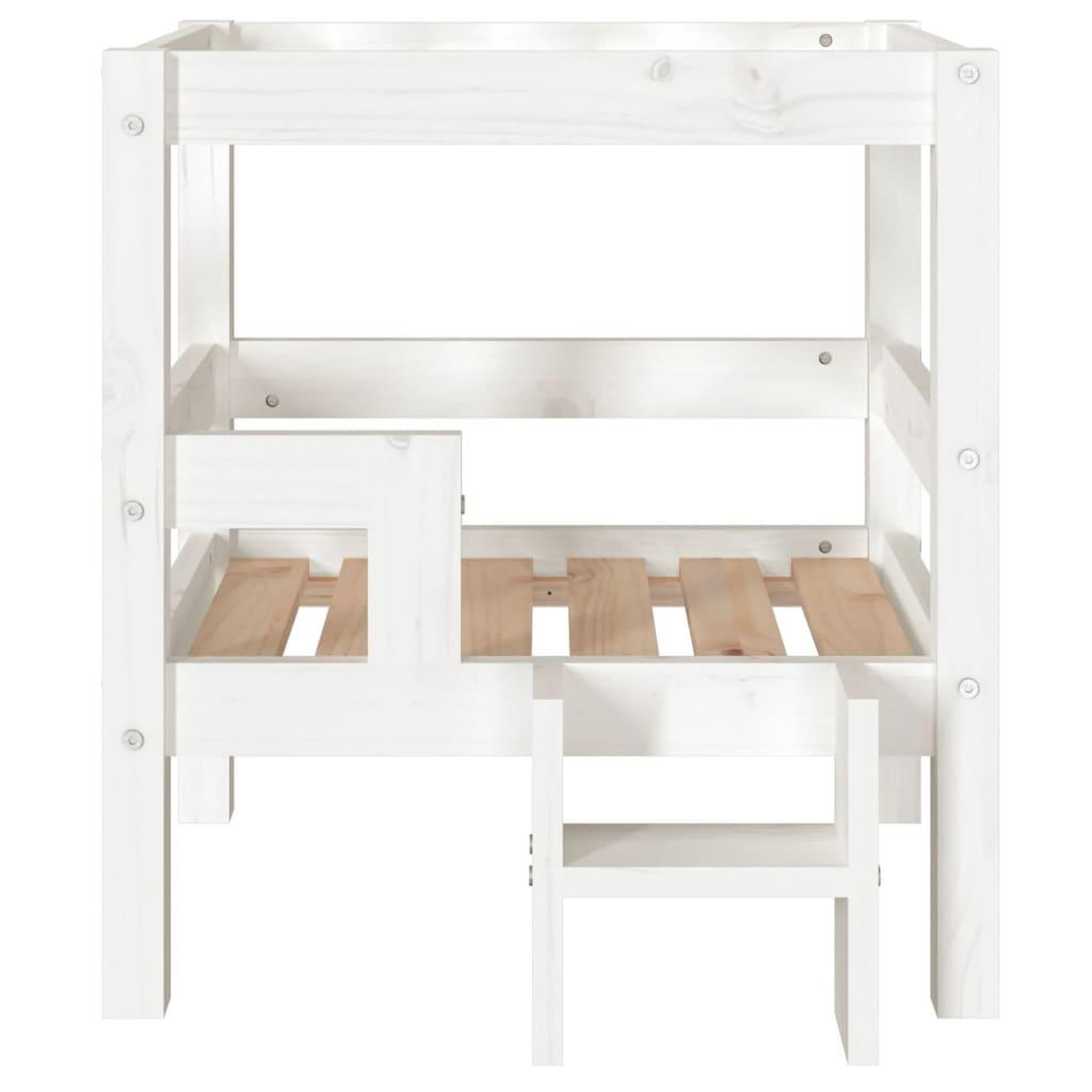 Voir la diapositive 5 : VIDAXL Lit pour chien Blanc 55,5x53,5x60 cm Bois de pin solide