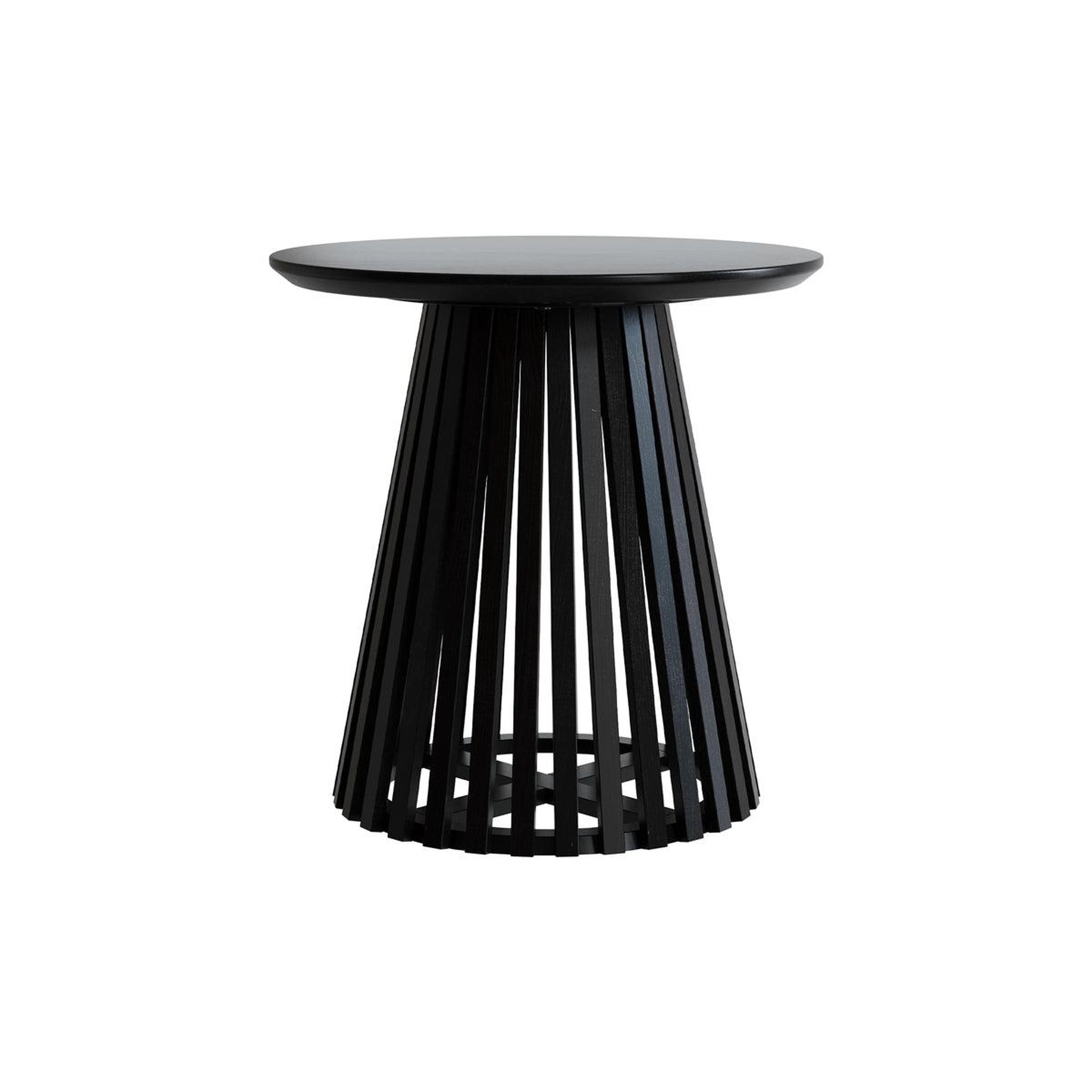 Voir la diapositive 2 : MAISON PAVANE Table d'appoint ronde noire en bois d'acacia d50 cm-képès