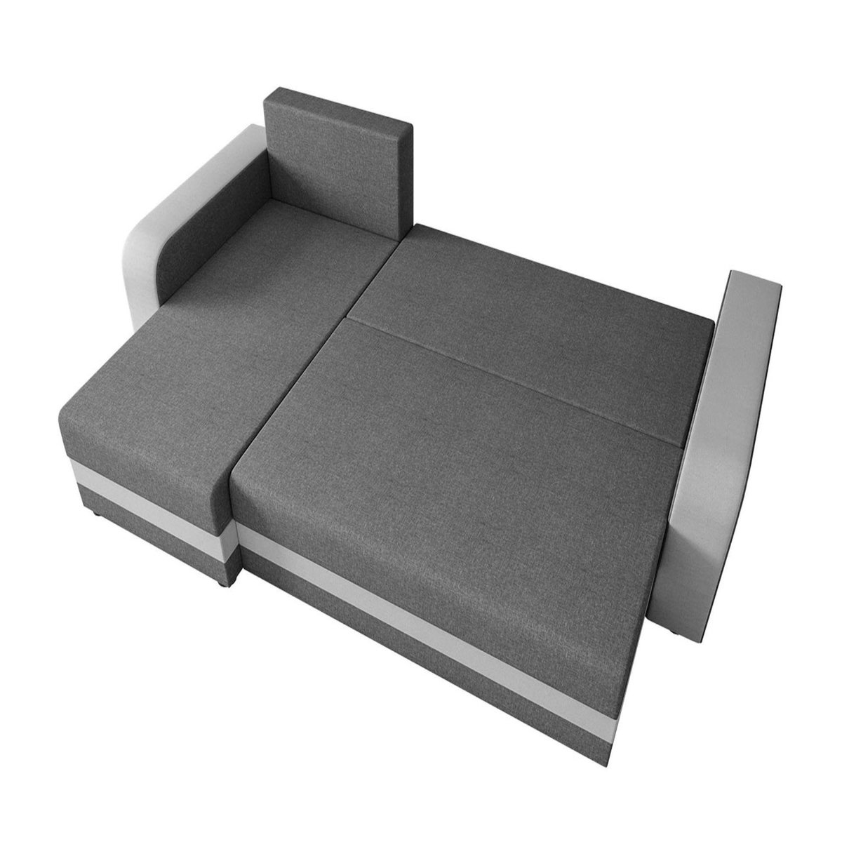 BEST MOBILIER Harvey - canapé d'angle réversible 4 places convertible avec coffre en tissu bicolore