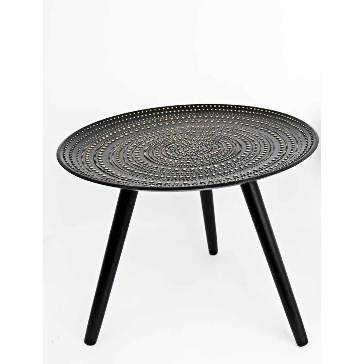 DIVERS Table d'appoint ethnique Mado -Diam. 49 x H. 41 cm - Noir pas ...
