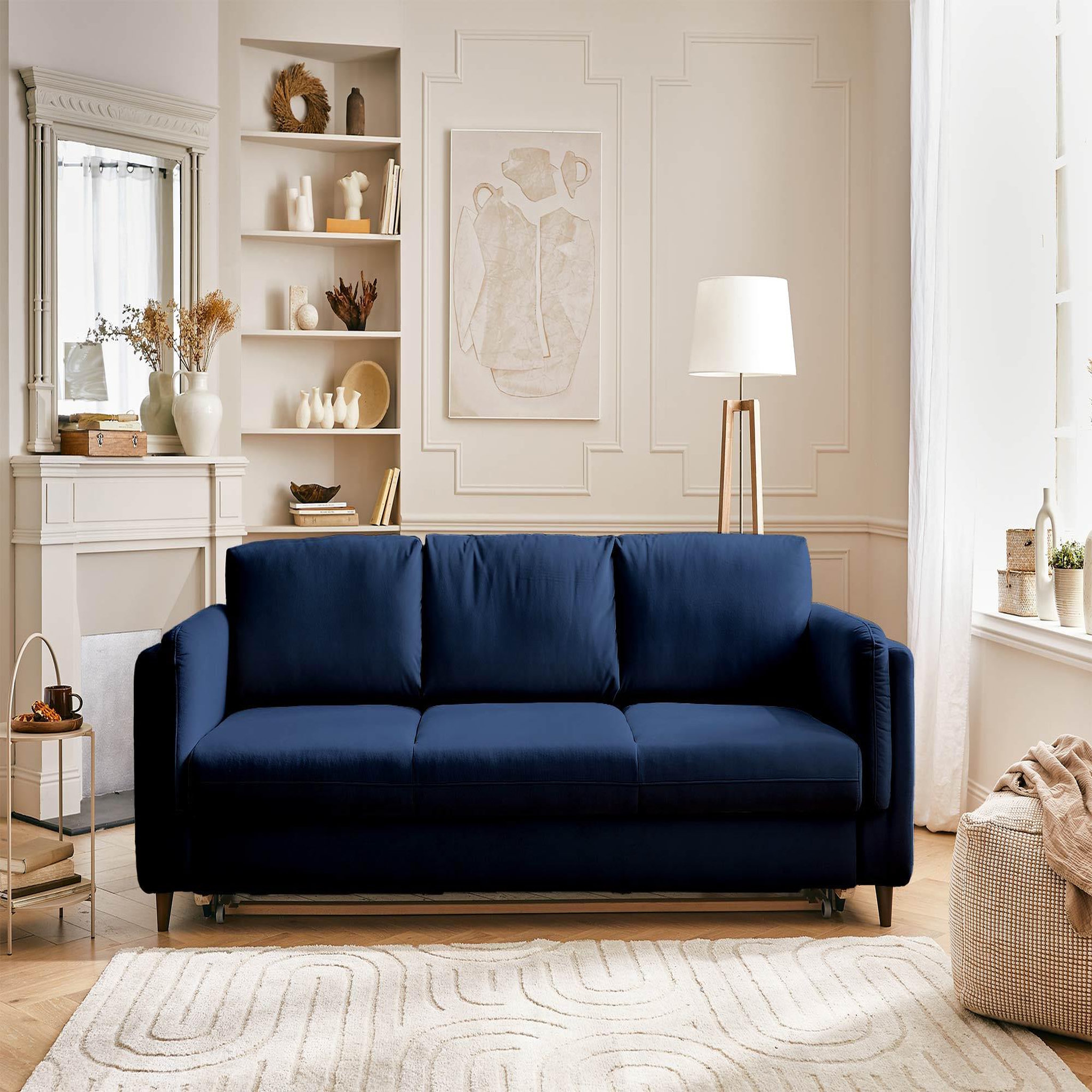 Voir la diapositive 5 : BEST MOBILIER Brooke - canapé 3 places - convertible - en velours