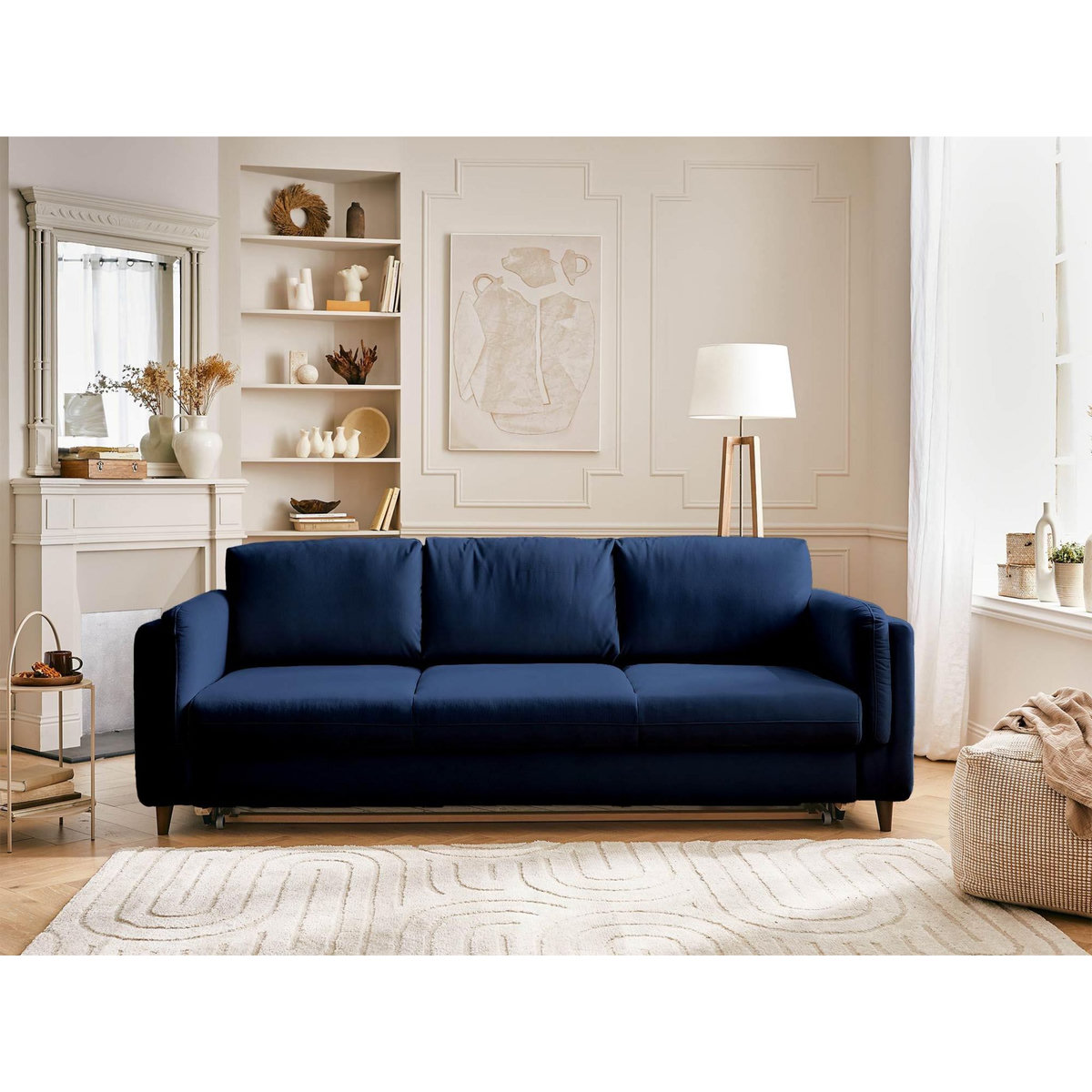 LISA DESIGN Brooke - canapé 3 places - convertible - en velours