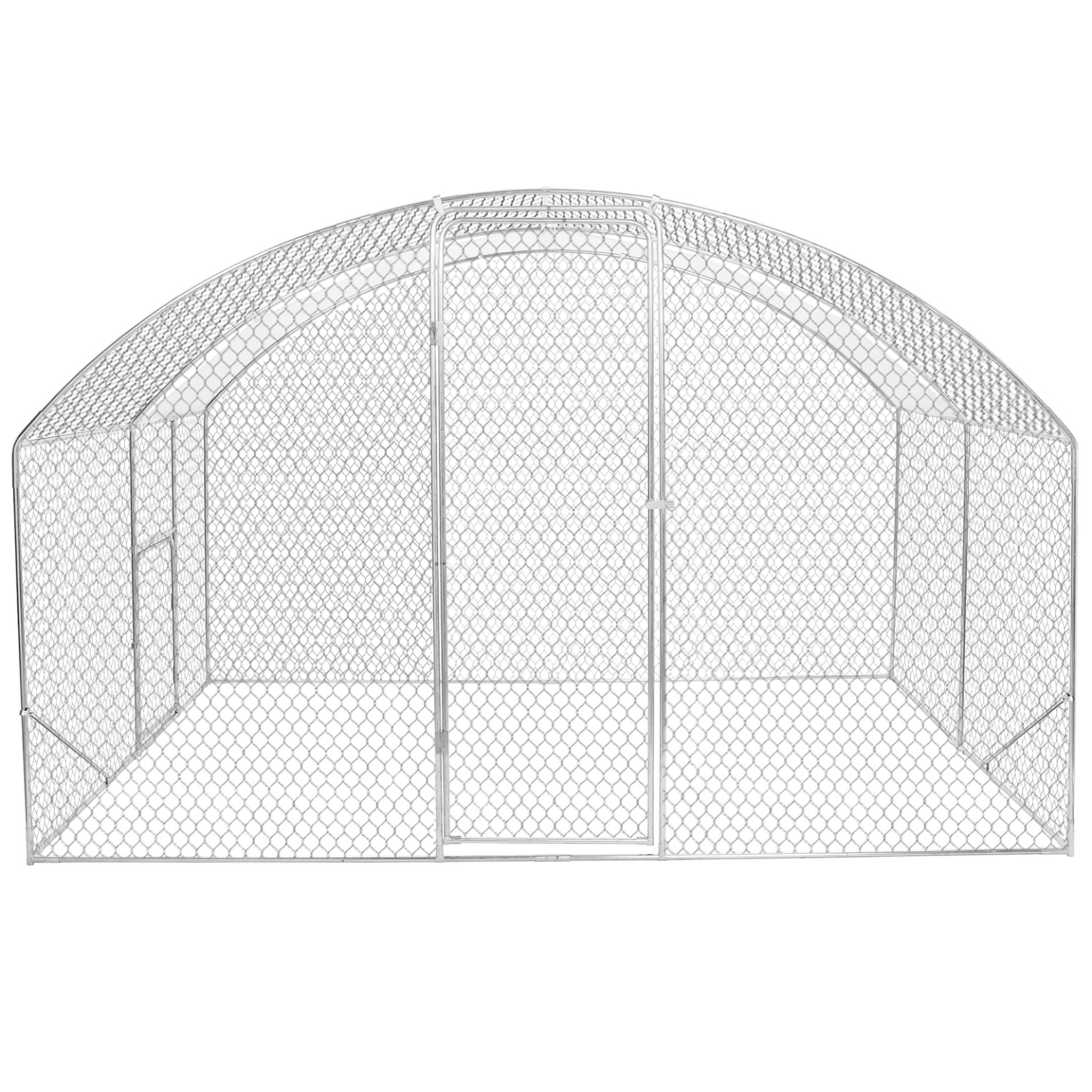 Voir la diapositive 3 : ID MARKET Enclos poulailler dôme 7,5 m² parc grillagé 3x2,5 m avec porte latérale
