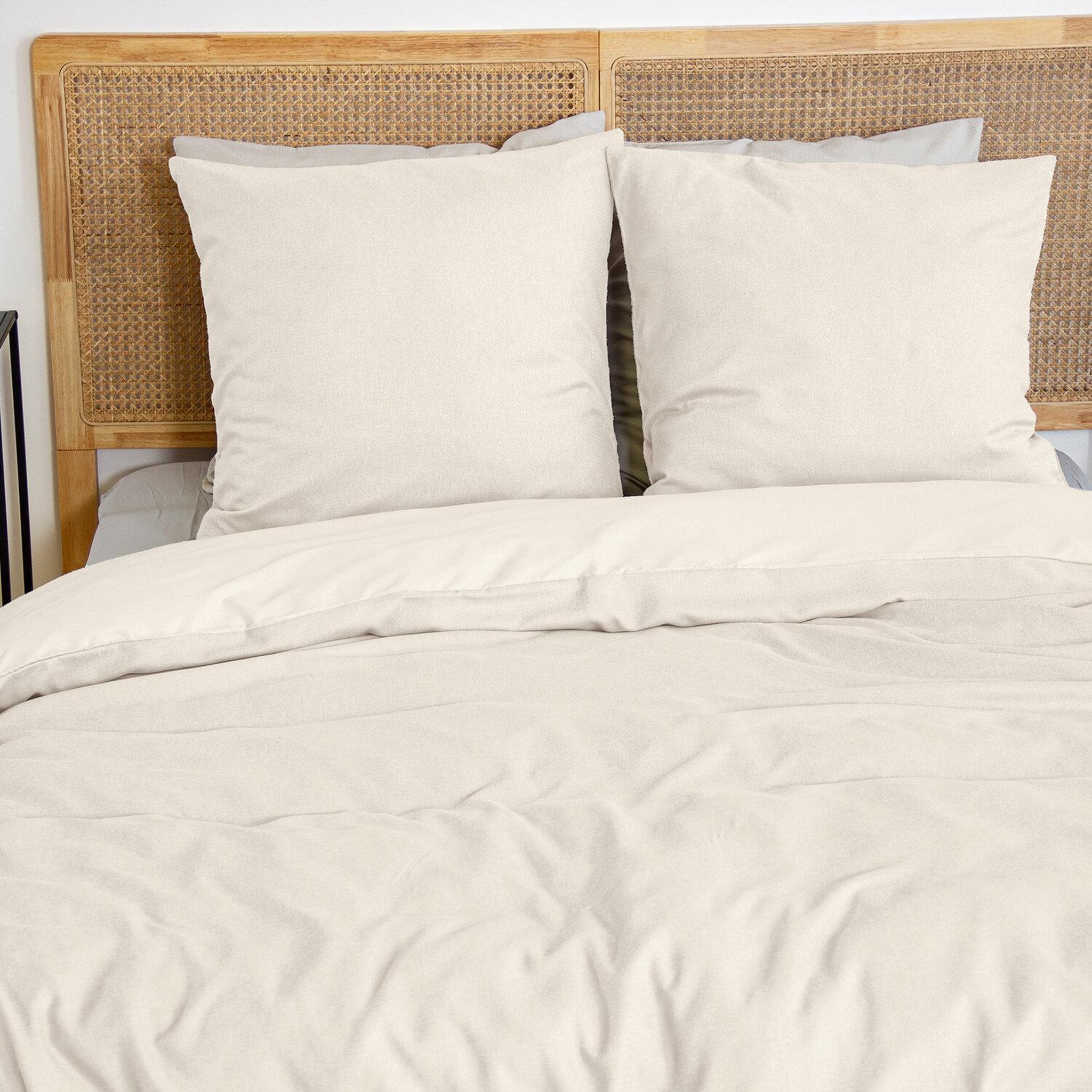 Voir la diapositive 2 : Home collection Parure housse de couette 100% microfibre effet flanelle