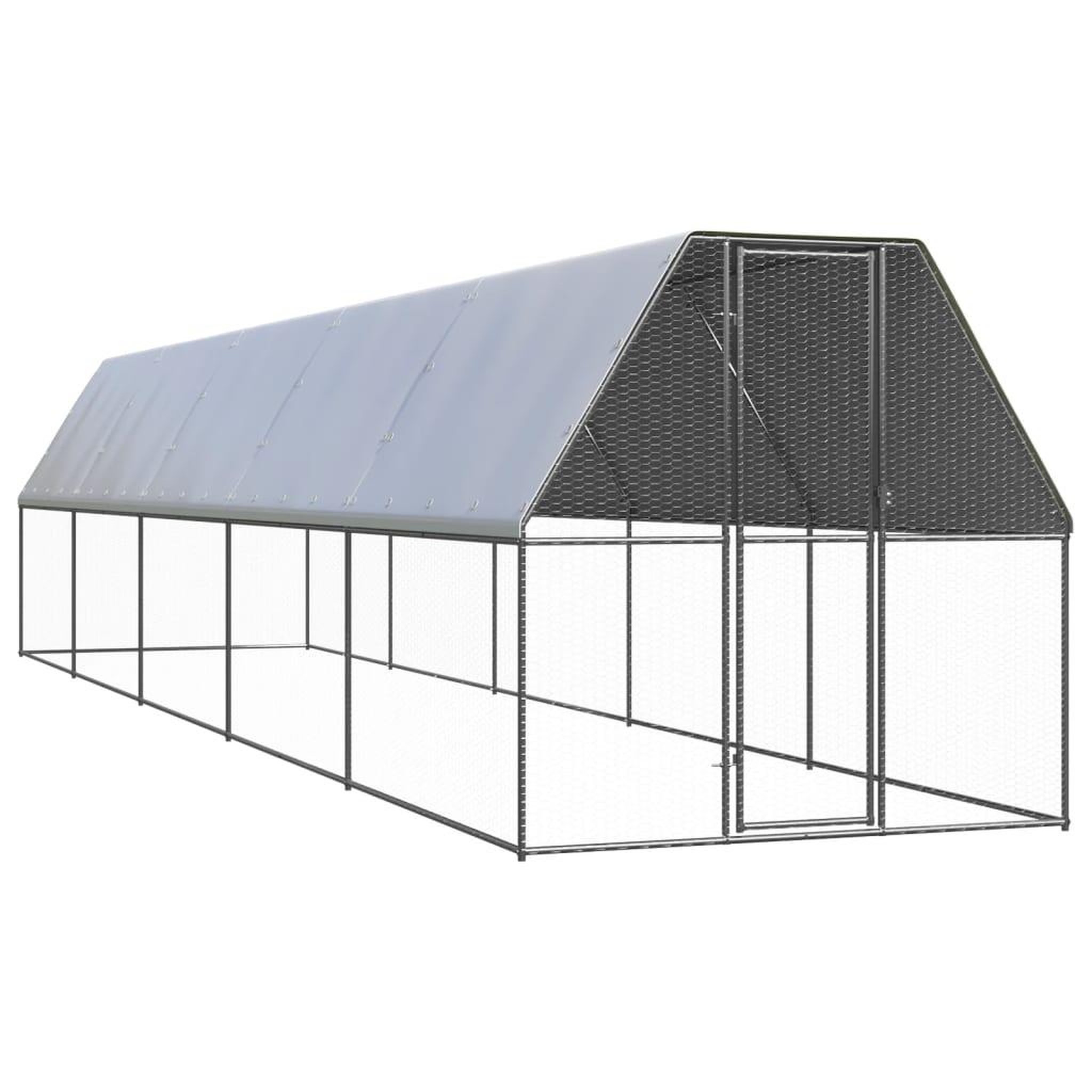 VIDAXL Poulailler d'exterieur 2x10x2 m Acier galvanise