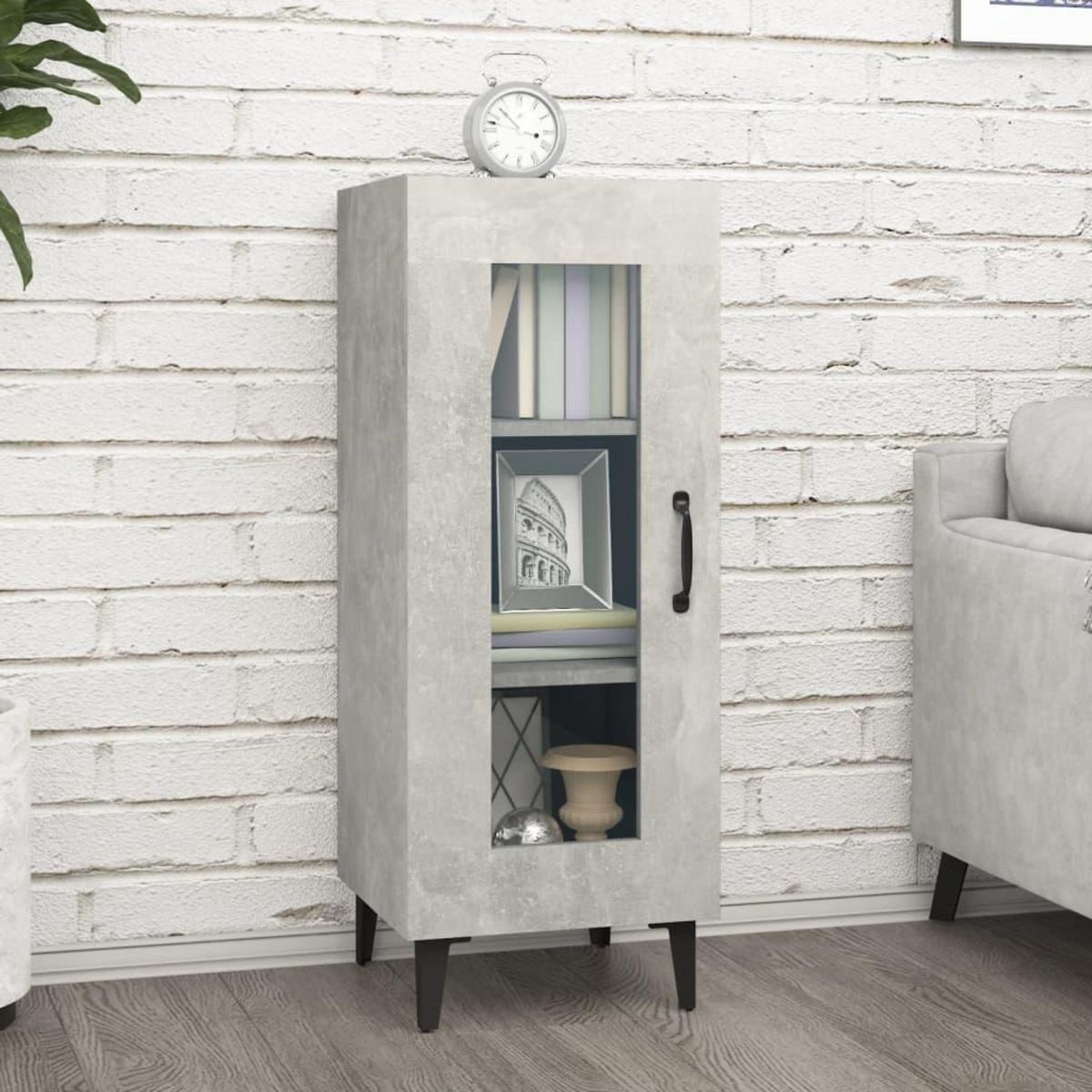 VIDAXL Buffet Gris beton 34,5x34x90 cm Bois d'ingenierie