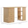 Voir la diapositive 3 : HOMCOM Bureau informatique table multi-fonctions 3 tiroirs 2 étagères dim. 120L x 49l x 72H cm MDF aspect bois clair