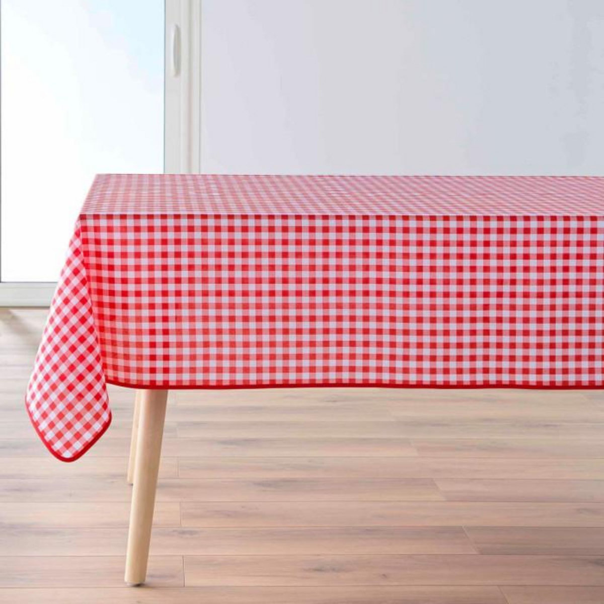 Paris Prix Nappe Antitache Imprimé  Vichy  150x200cm Rouge