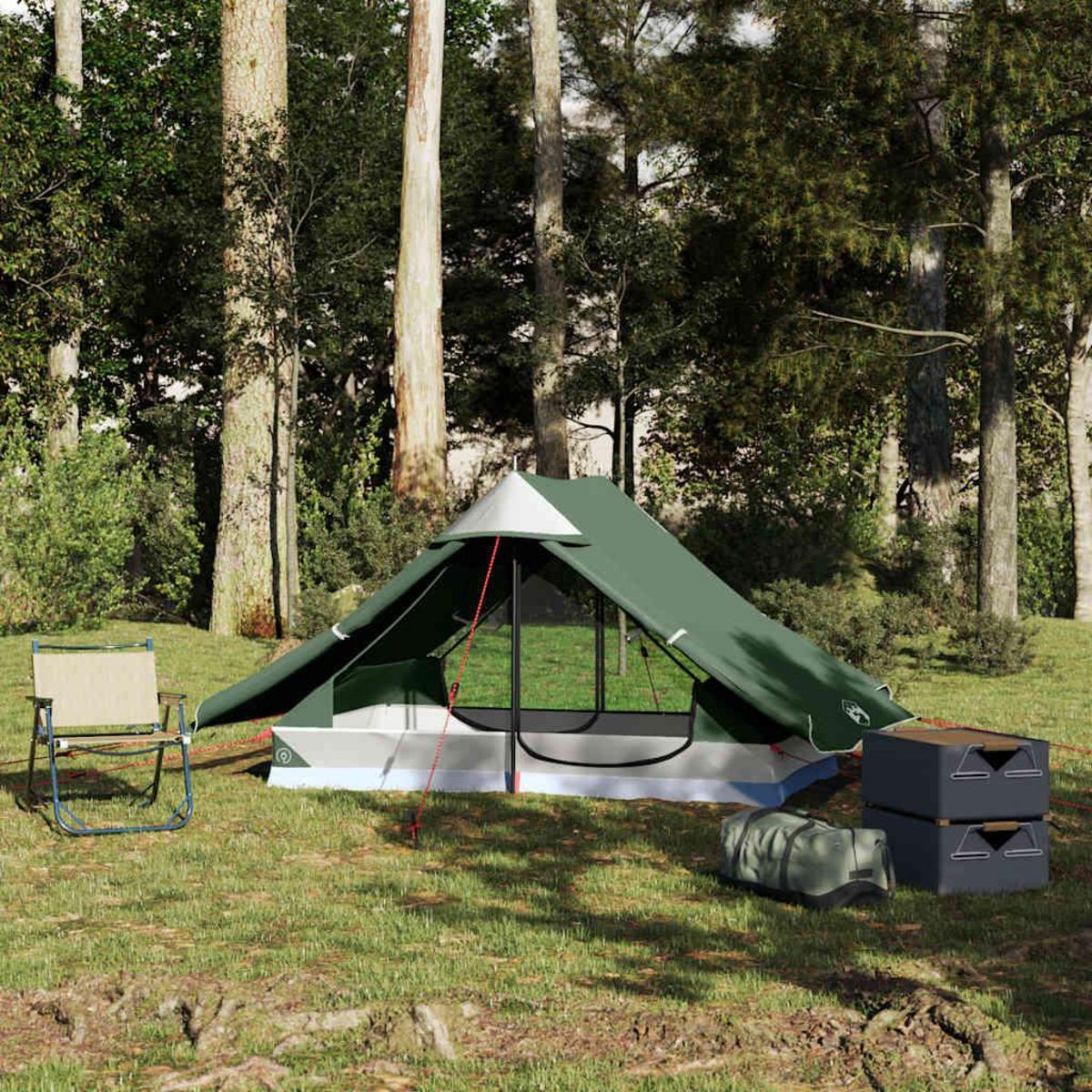 VIDAXL Tente de camping 2 personnes vert impermeable