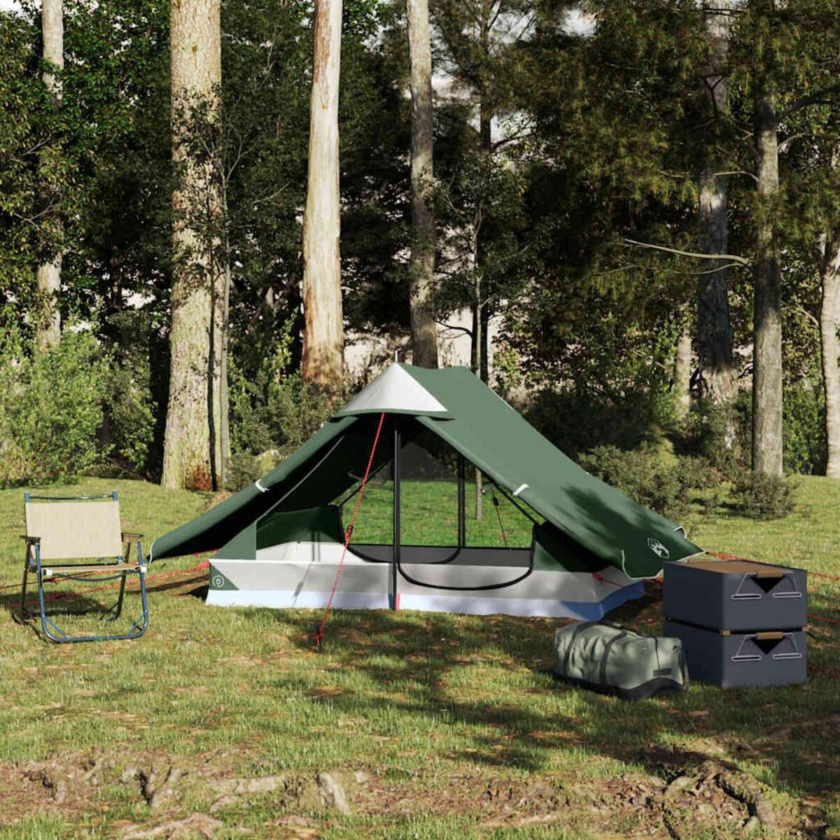 VIDAXL Tente de camping 2 personnes vert impermeable