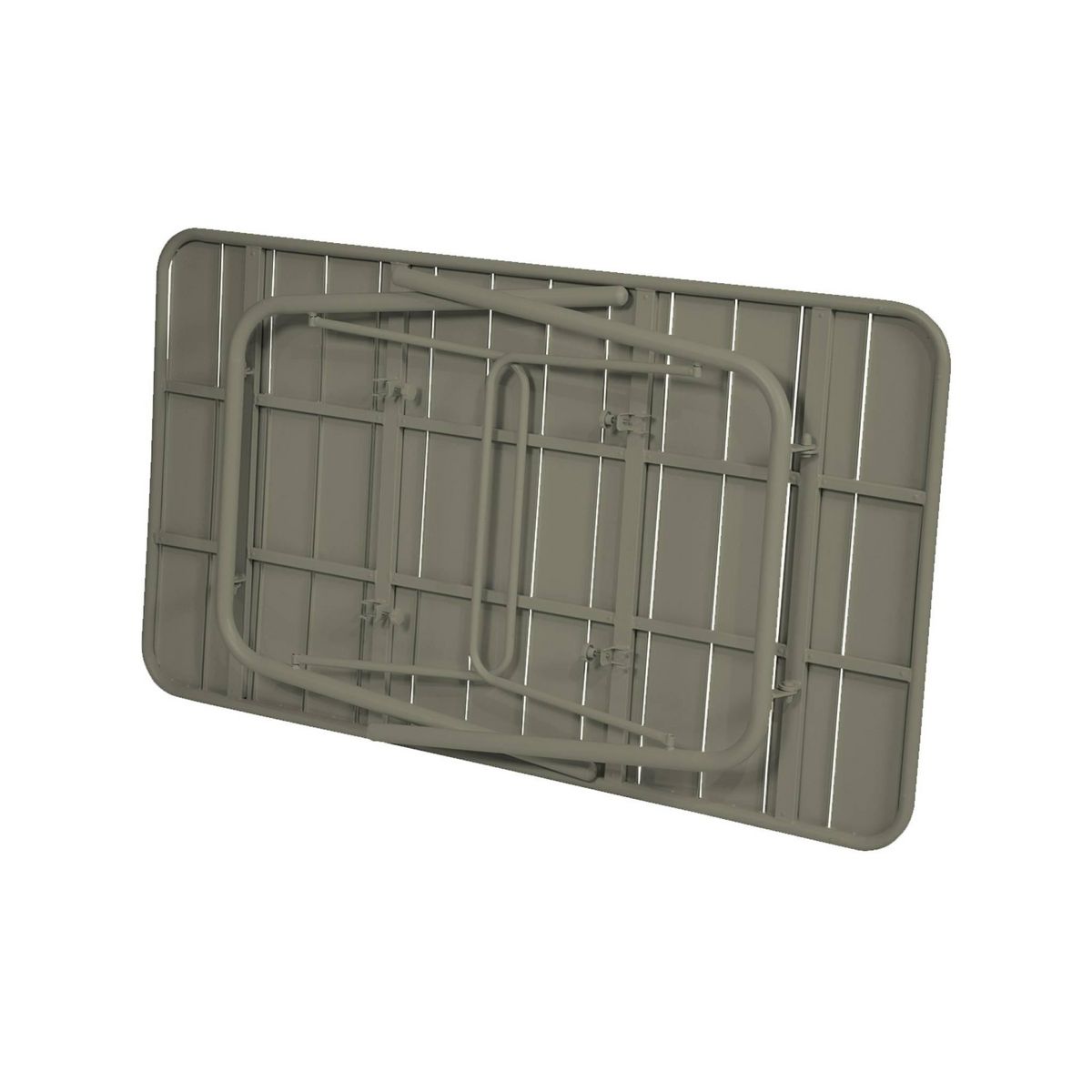 SWEEEK Table de jardin pliante métal 6 places, Amelia 141,2 x 80 x 72,5cm