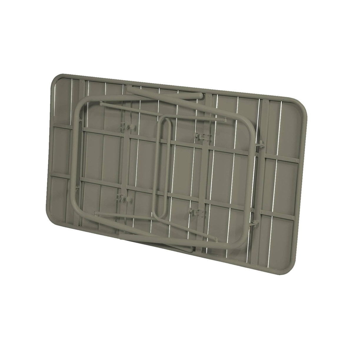 SWEEEK Table de jardin pliante métal 6 places, Amelia 141,2 x 80 x 72,5cm