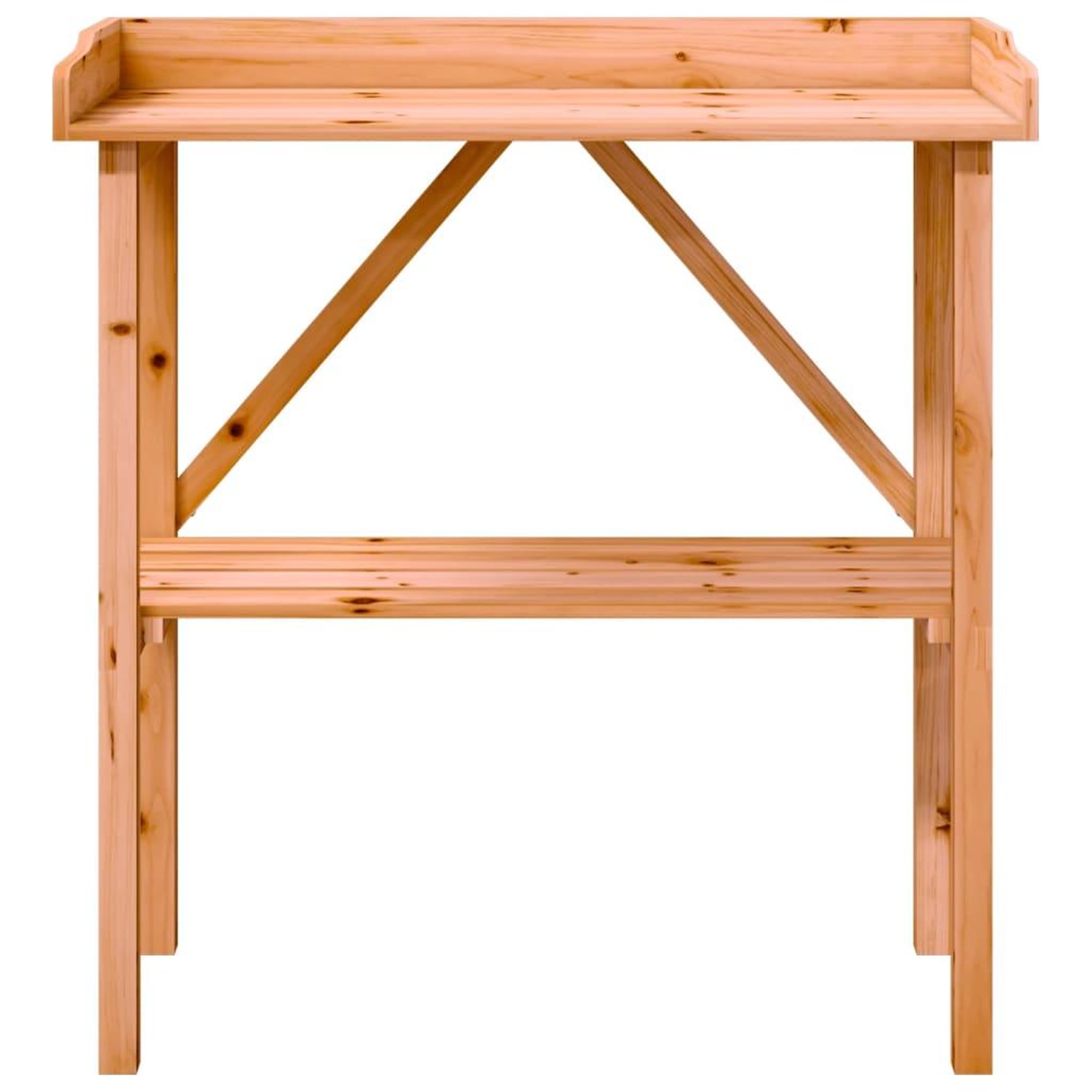 Voir la diapositive 4 : VIDAXL Table a plantes avec etagere marron 78x38x82,5 cm bois de sapin