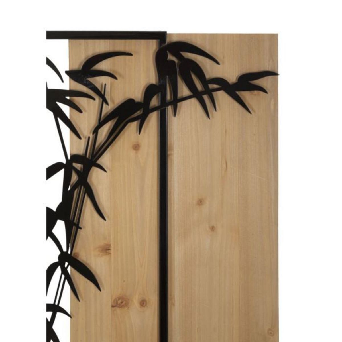 Paris Prix Décoration Murale Encadrée  Bambou  80cm Noir & Naturel