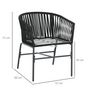 Voir la diapositive 3 : OUTSUNNY Lot de 2 fauteuils de jardin métal corde PE avec coussins