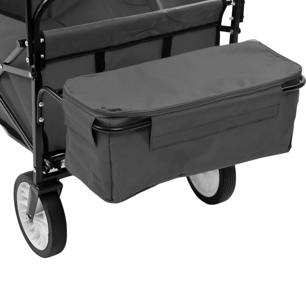 VIDAXL Chariot a main pliable avec toit Acier Gris