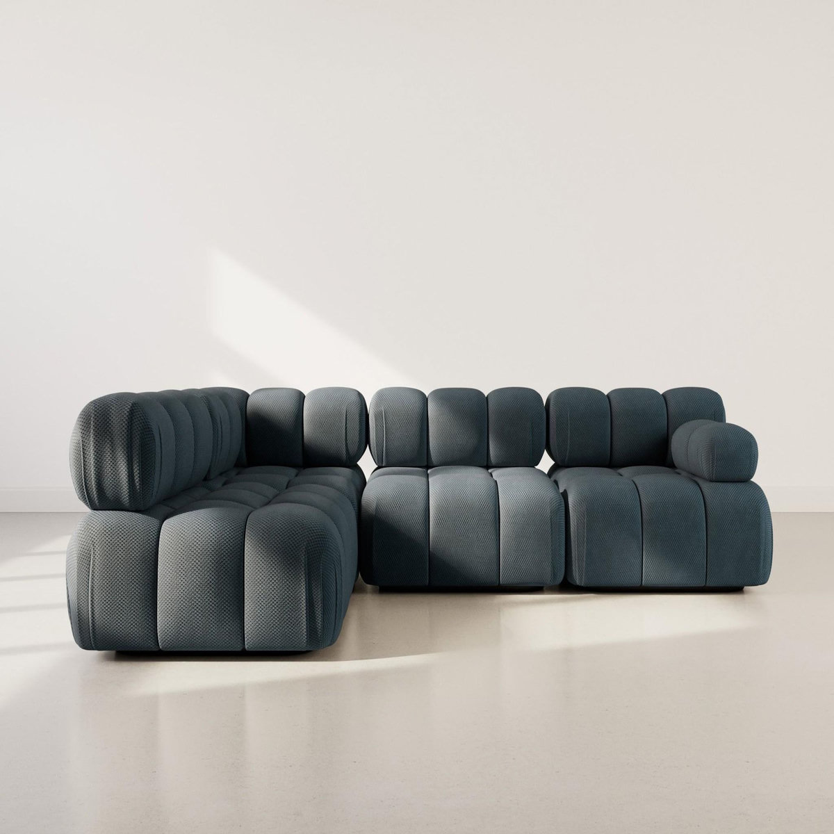 LISA DESIGN Ruby - canapé modulable d'angle gauche 5 places en velours texturé