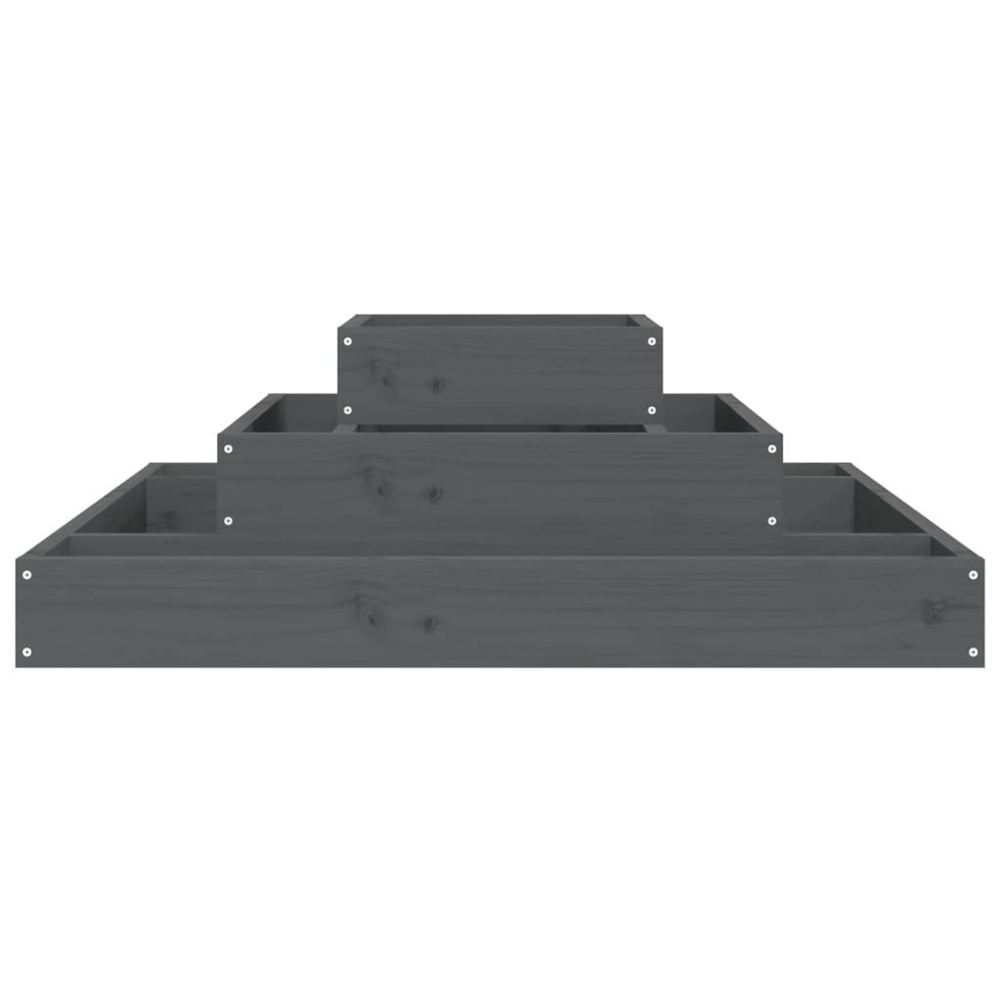 Voir la diapositive 4 : VIDAXL Jardiniere Gris 80x80x27 cm Bois massif de pin