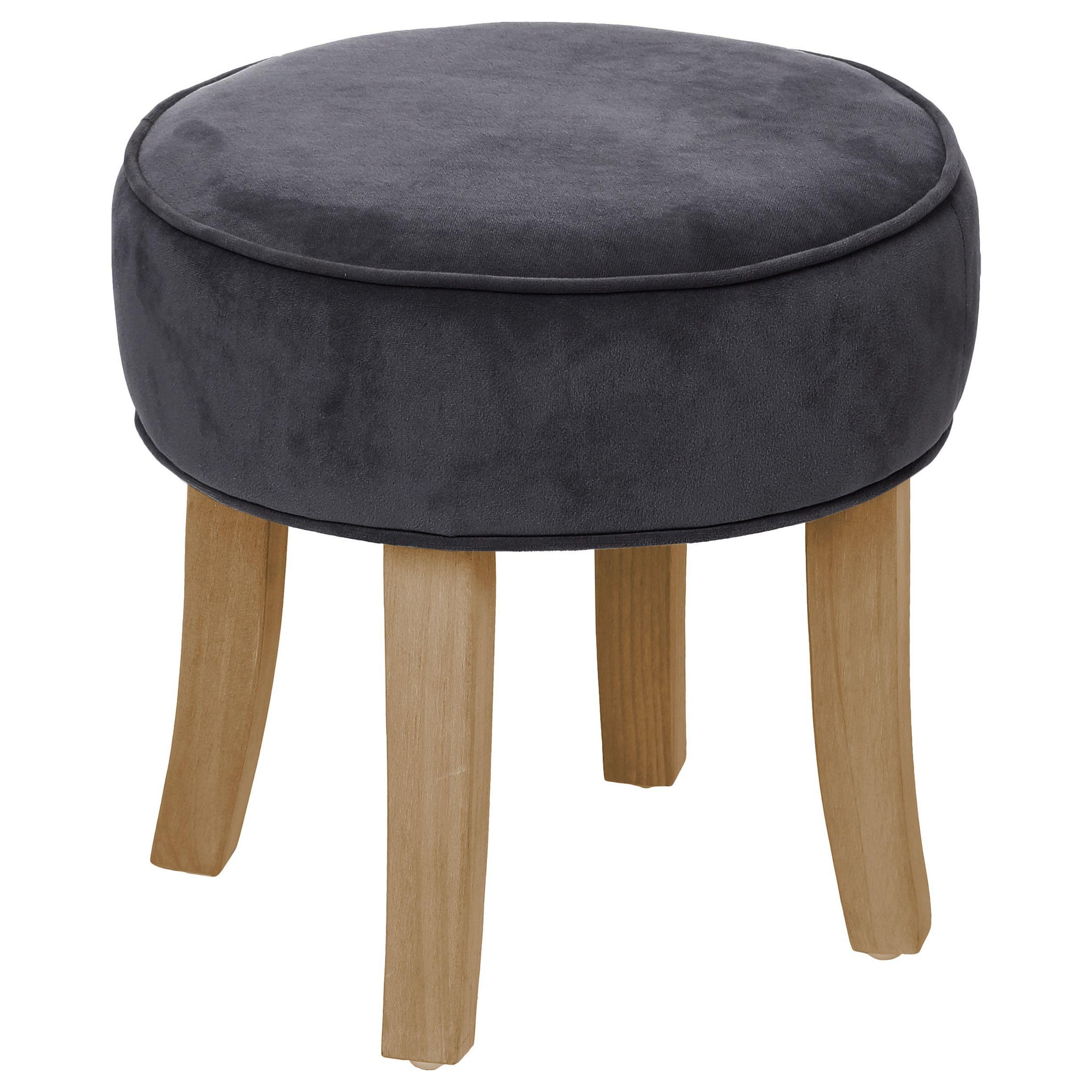 ATMOSPHERA Tabouret adriel - velour. Coloris disponibles : Noir