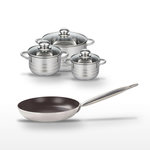 ELO Lot Poêle 32 cm Elo Bistro Line & 3 Faitouts Elo Brillant