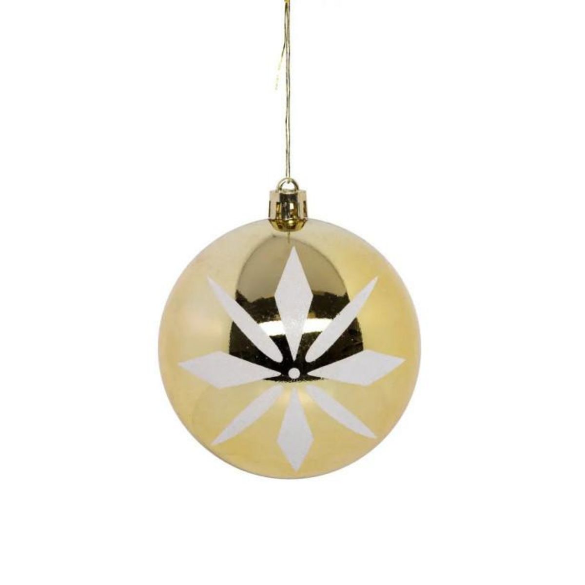 ATMOSPHERA Lot de 8 Boules de Noël  Maison des Couleurs  8cm Or & Blanc