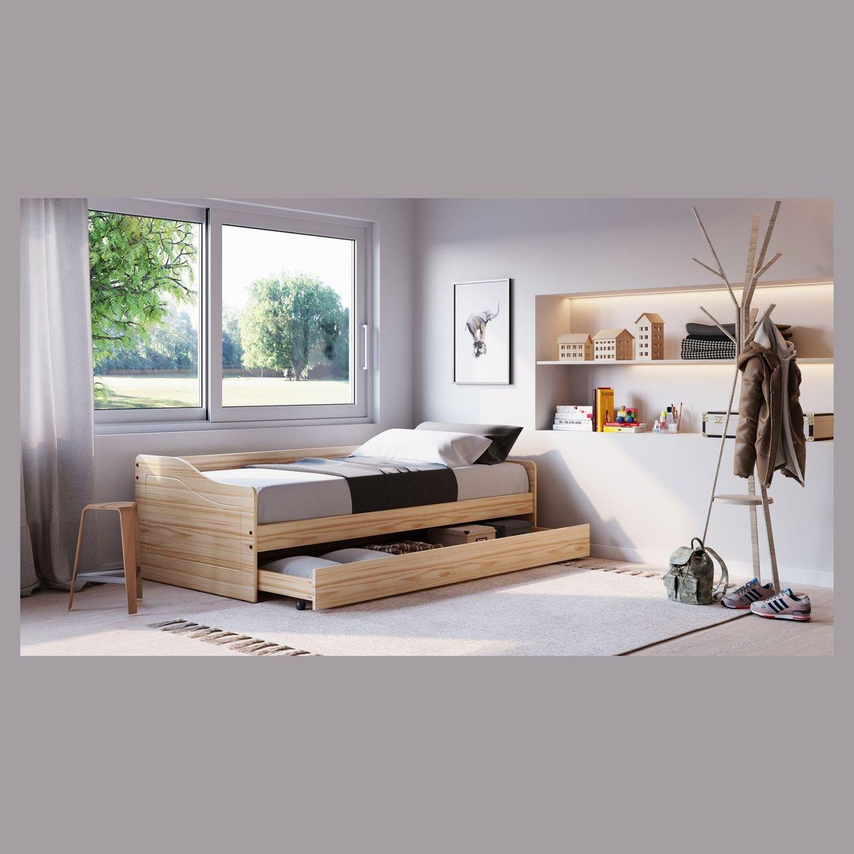 Lit banquette gigogne 90x200 cm ANDREA