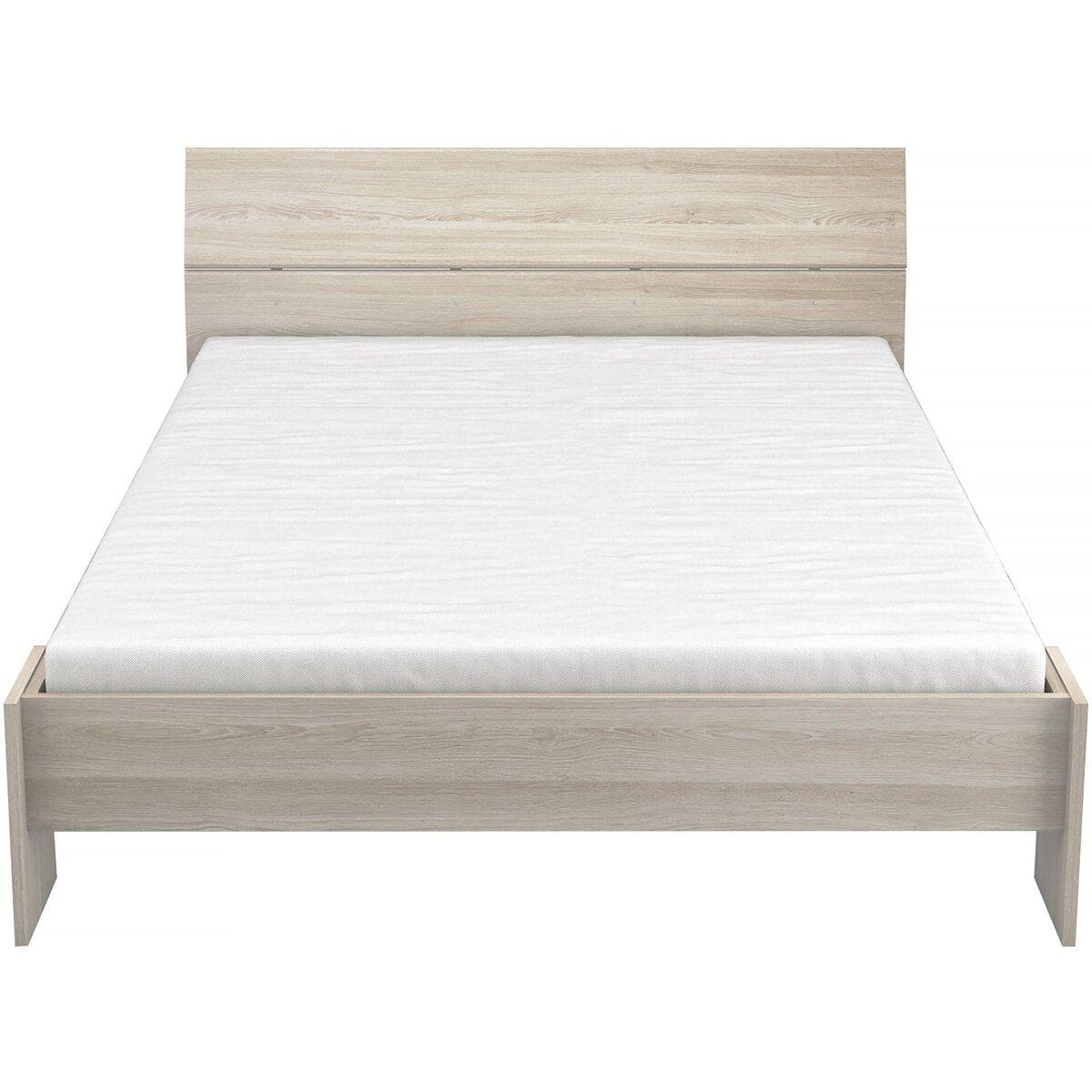 Habitat et Jardin Lit Double en bois  Pricy  - 140 x 200 cm - Beige