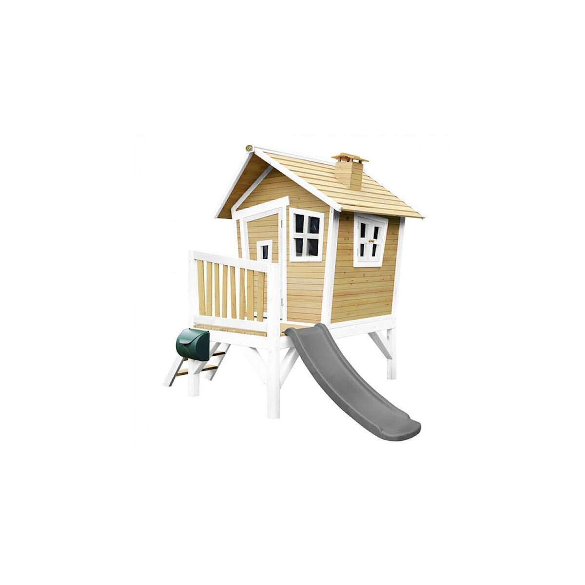 Axi House AXI Crooked Robin Maisonnette marron blanc Toboggan Gris