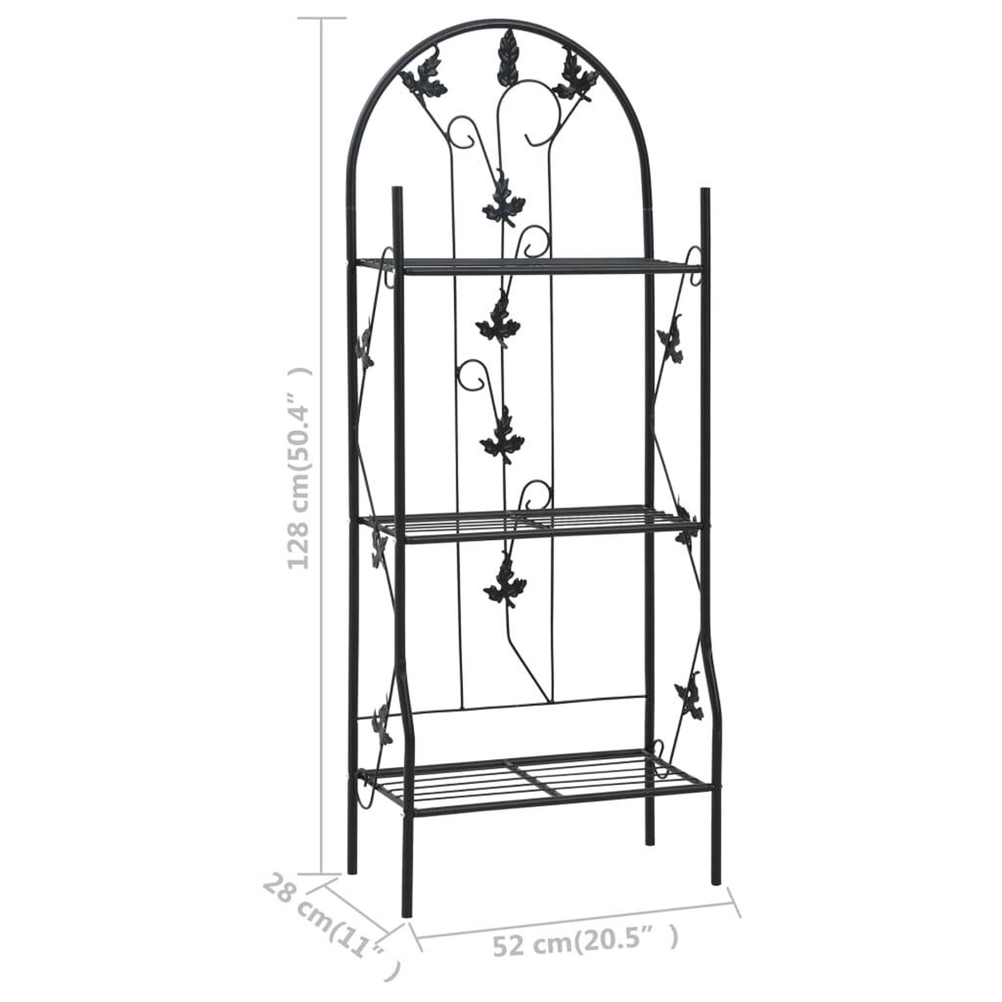 Voir la diapositive 6 : VIDAXL Support a plantes 3 niveaux noir 52x28x128 cm fer
