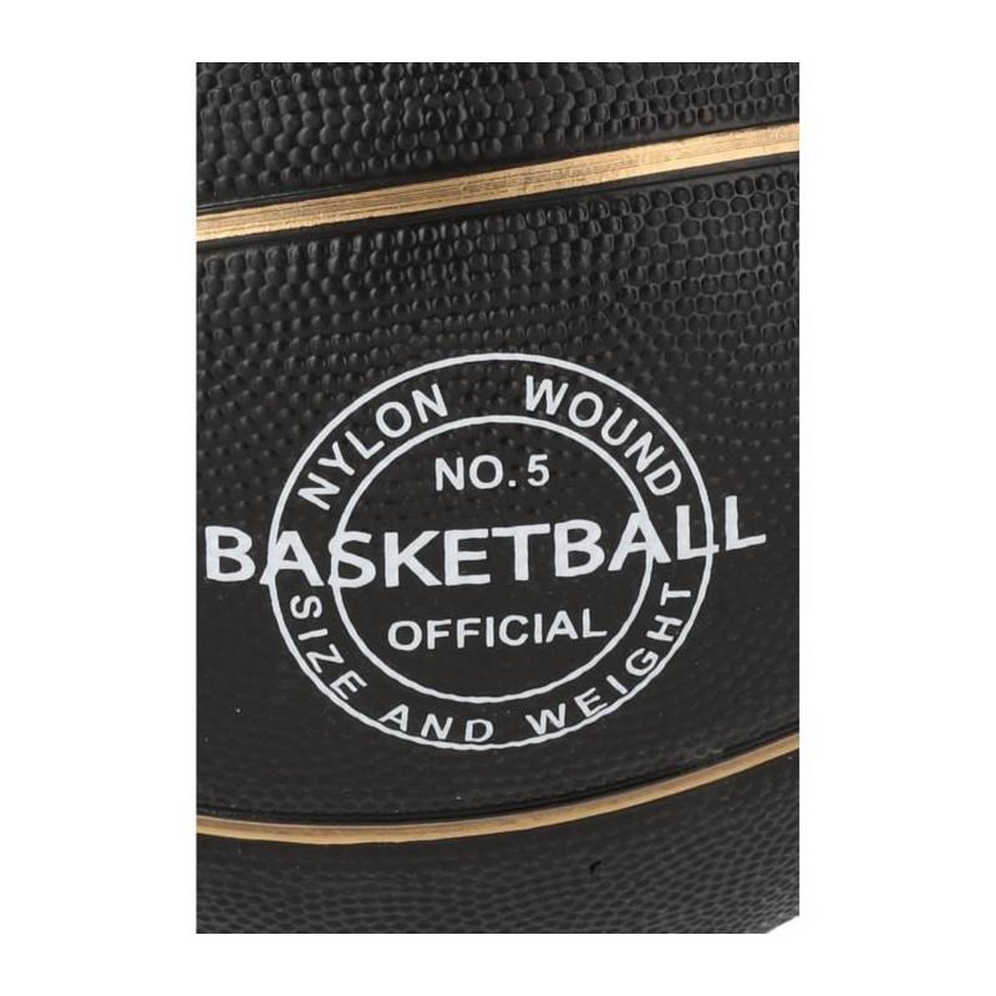 Voir la diapositive 3 : GENERIQUE Ballon de basket - REZO - Caoutchouc - Taille 5 - Or - Prise ferme