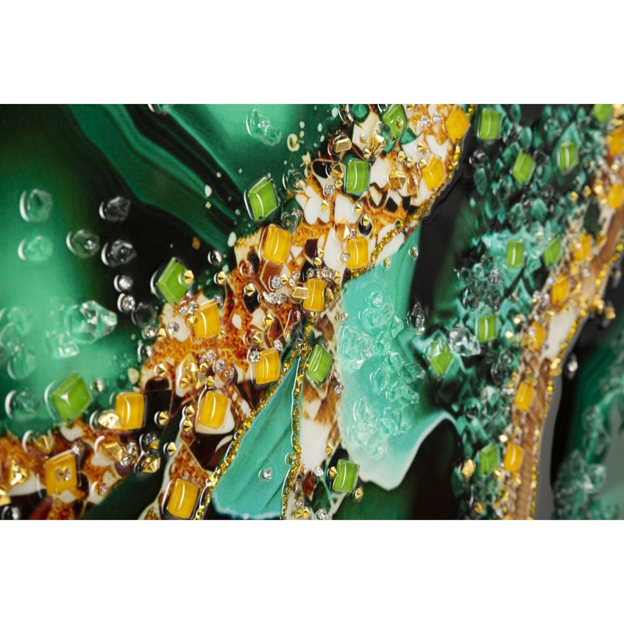 Voir la diapositive 3 : Paris Prix Tableau imprimé déco  smeraldie  62x82cm vert