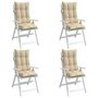 Voir la diapositive 4 : VIDAXL Coussins de chaise a dossier haut lot de 4 beige tissu oxford
