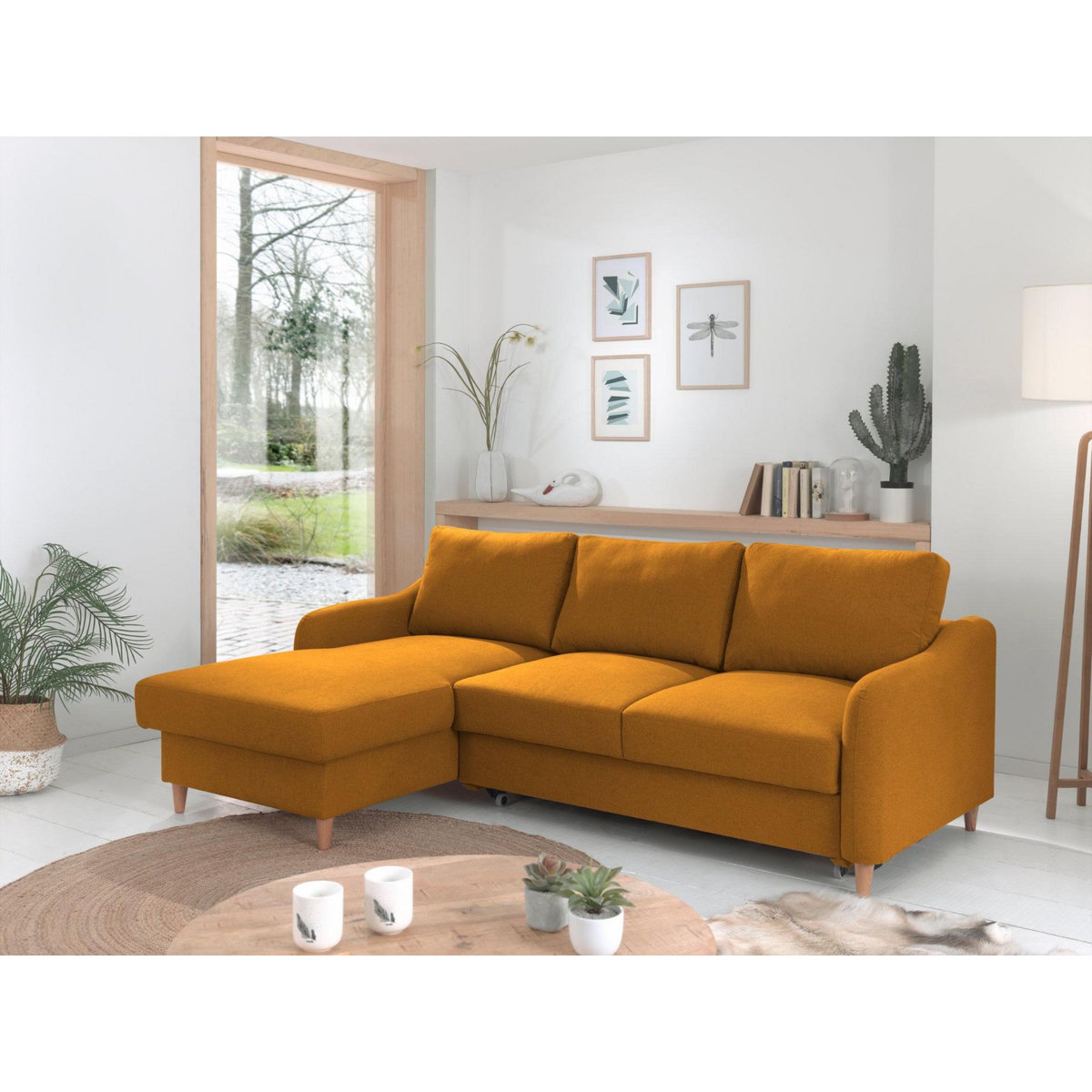 LISA DESIGN Will - canapé d'angle gauche - convertible avec coffre - 4 places - en tissu